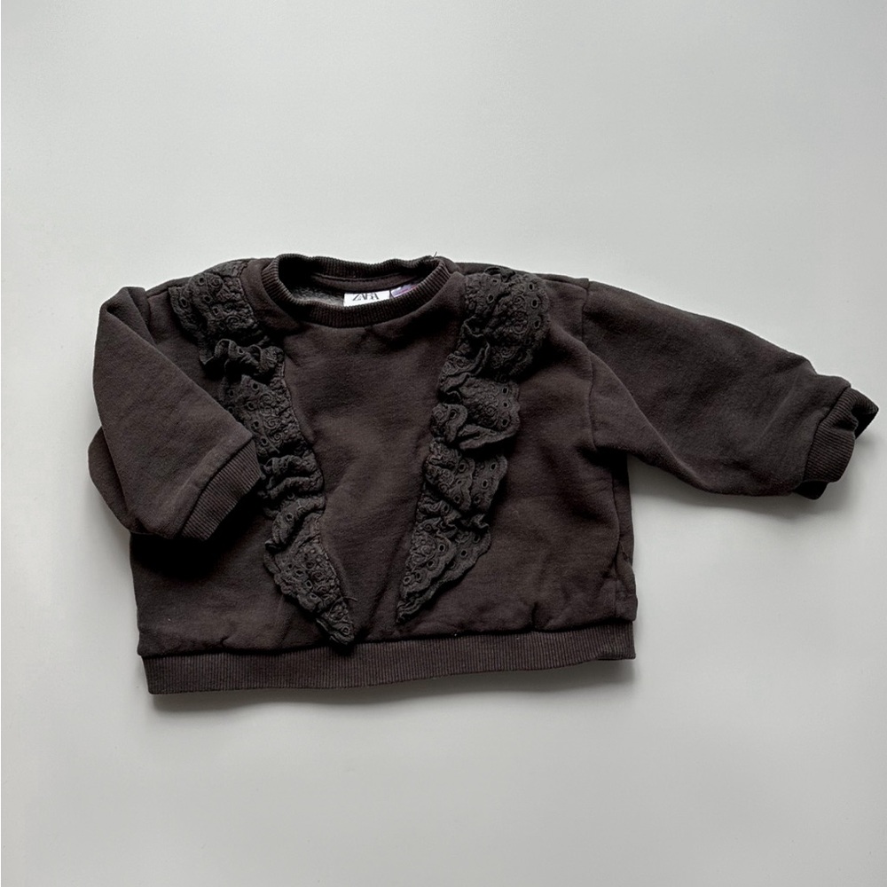 Zara Black Lace Sweatshirt (6-9m)